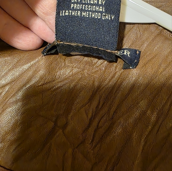 Boston Proper leather jacket blazer Lined Partial sleeve Brown Size 6 Biker Moto - Picture 7 of 8